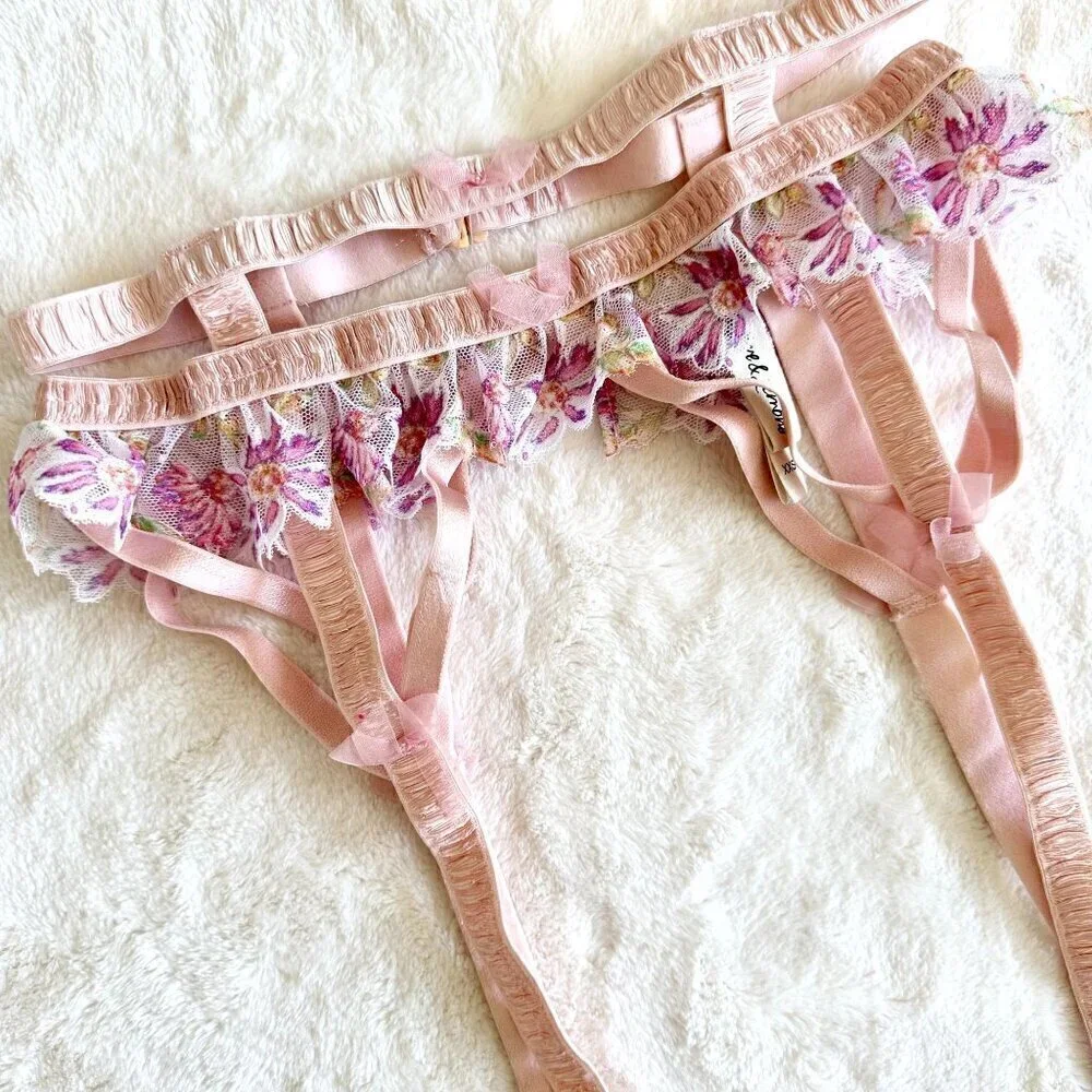 NEW For Love & Lemons April Bloom Garter Belt - XXS